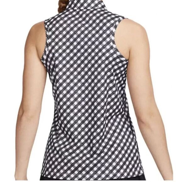Nike DX1505 Women's Sz XS Black Dri-FIT Victory Sleeveless Printed Golf Polo - Picture 8 of 8